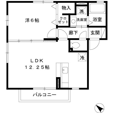 レイネ二宮 201号室 間取り
