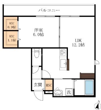 PARK FRONT 湘南 406号室 間取り