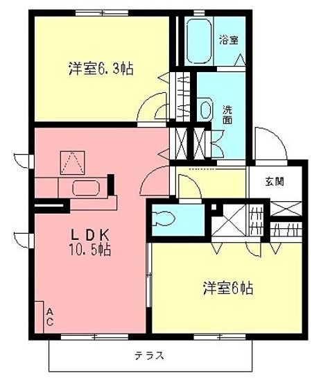 ボナール向原 102号室 間取り