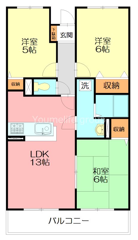 セトルコートダイセン 401号室 間取り