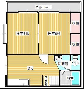 コーポ萩が丘 102号室 間取り