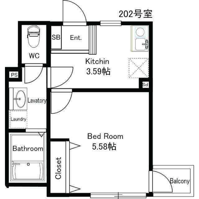 ＭＣＨ大船Ⅲ 202号室 間取り