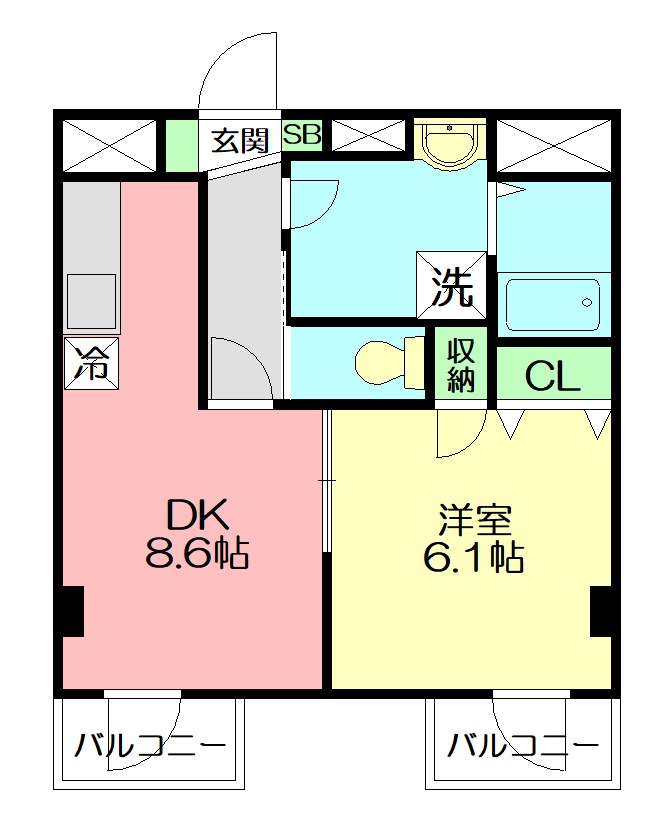 翠峯（すいほう）五番館 402号室 間取り