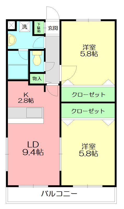 ウィステリア 305号室 間取り