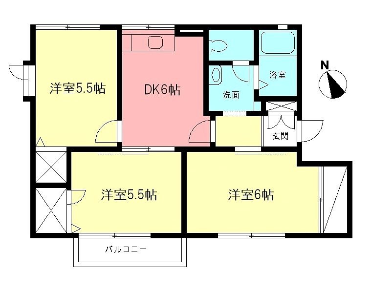 プラムハイツⅡ 102号室 間取り