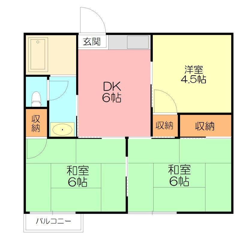 スカイハイツ 202号室 間取り