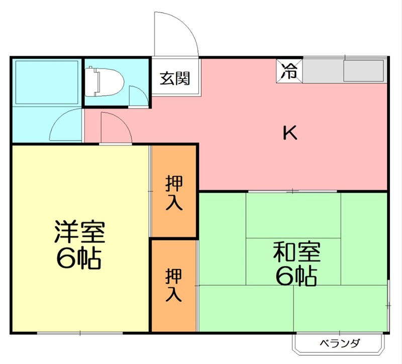 アーネス桔梗 2号室 間取り