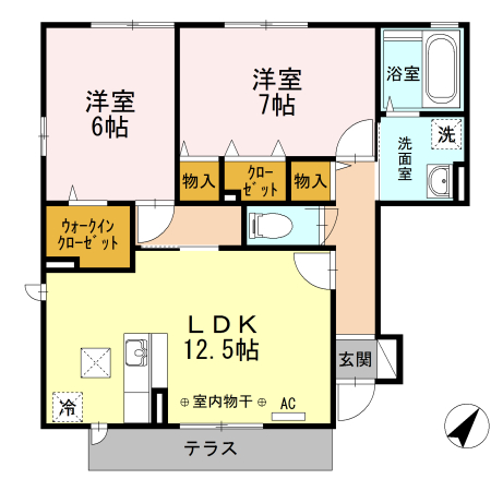 タウンコート 101号室 間取り