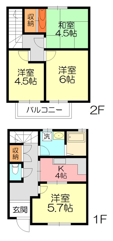 ひかりハイツB 102号室 間取り