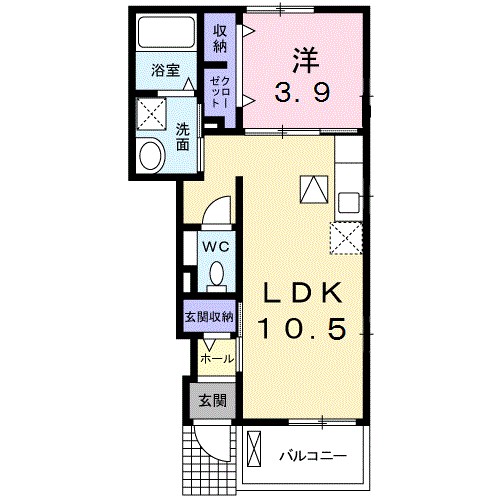 グランメール 103号室 間取り