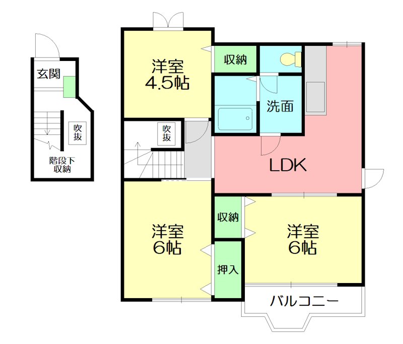 クレストＡ 201号室 間取り