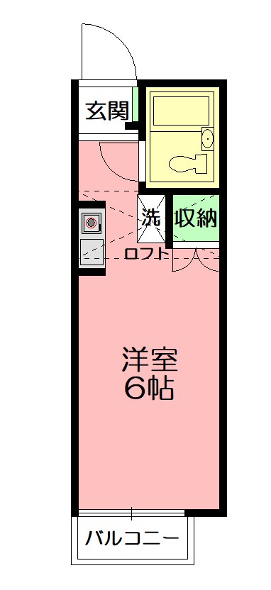フラット妻田 202号室 間取り