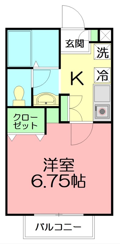 クオーレ 202号室 間取り