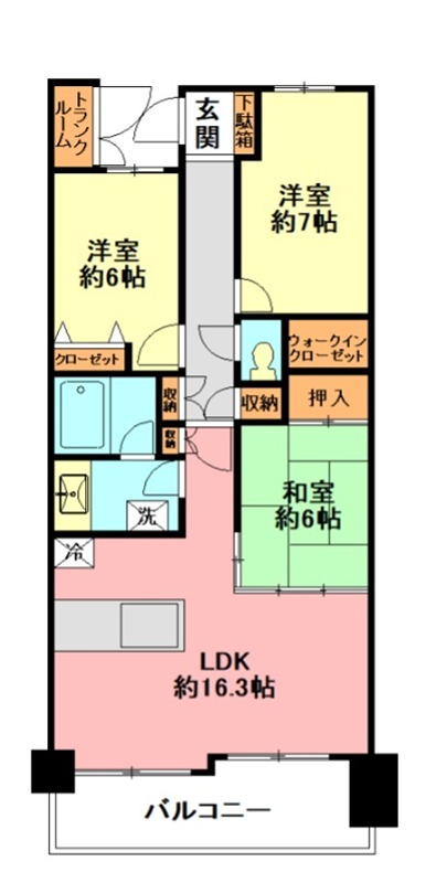 レイディアントシティ戸塚 2F号室 間取り