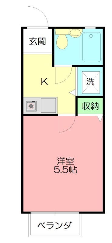 クリスタルバリヤ 205号室 間取り
