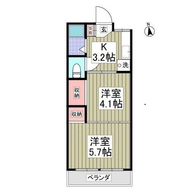 第一ハイム山下 305号室 間取り