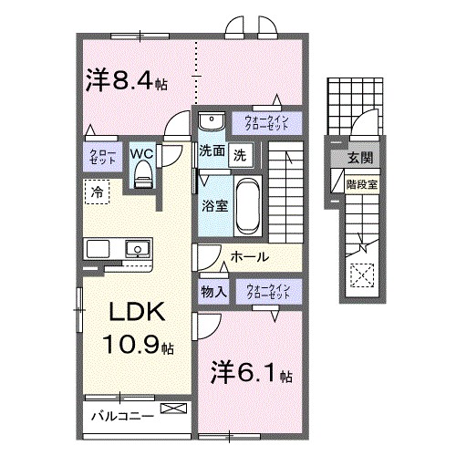 ハピネス 205号室 間取り