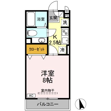プランドール　ＡＢ B203号室 間取り