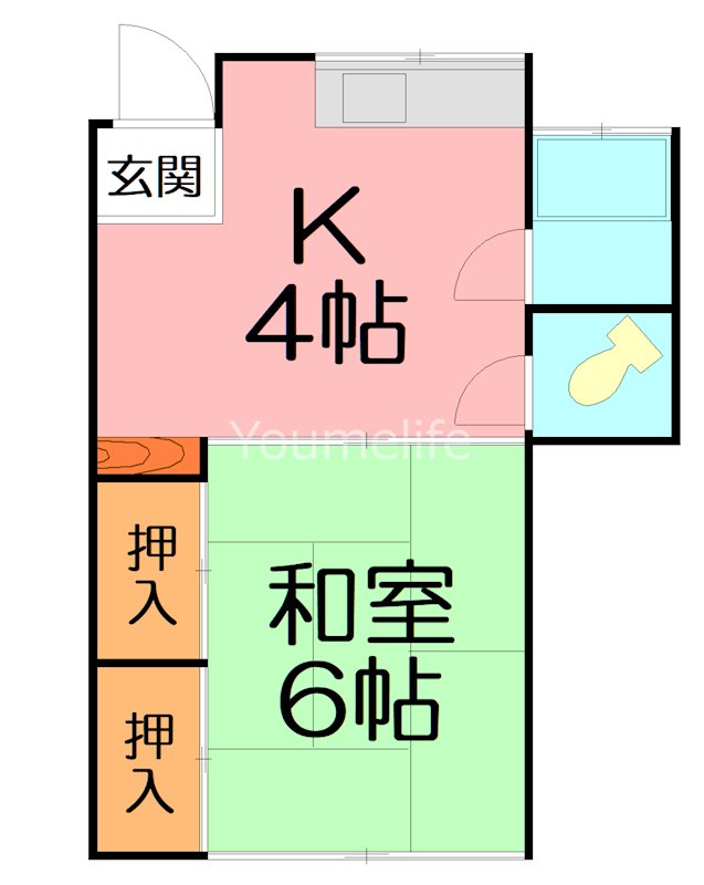 市川荘 101号室 間取り