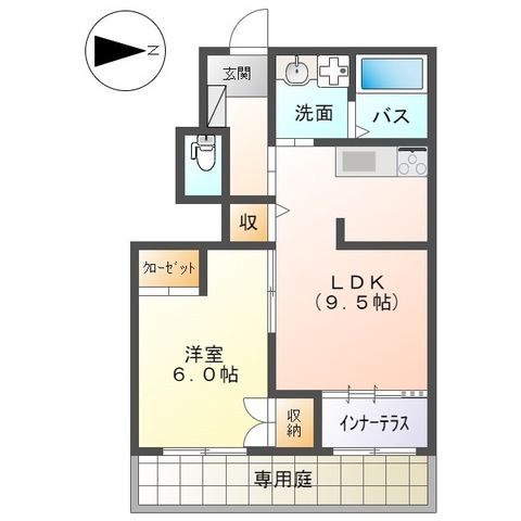 プティ・セリシール（Petit・cerisier） 202号室 間取り