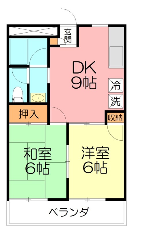パインハイツ 203号室 間取り