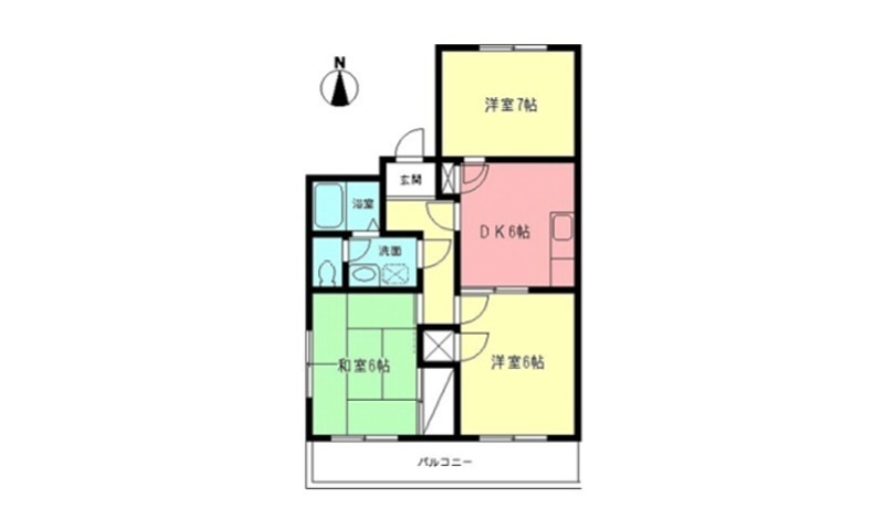 サニーヒル石名坂 206号室 間取り