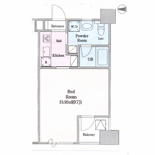 デザイナーズ　ワインレッドの色の部屋　クォーツマンション 402号室 間取り