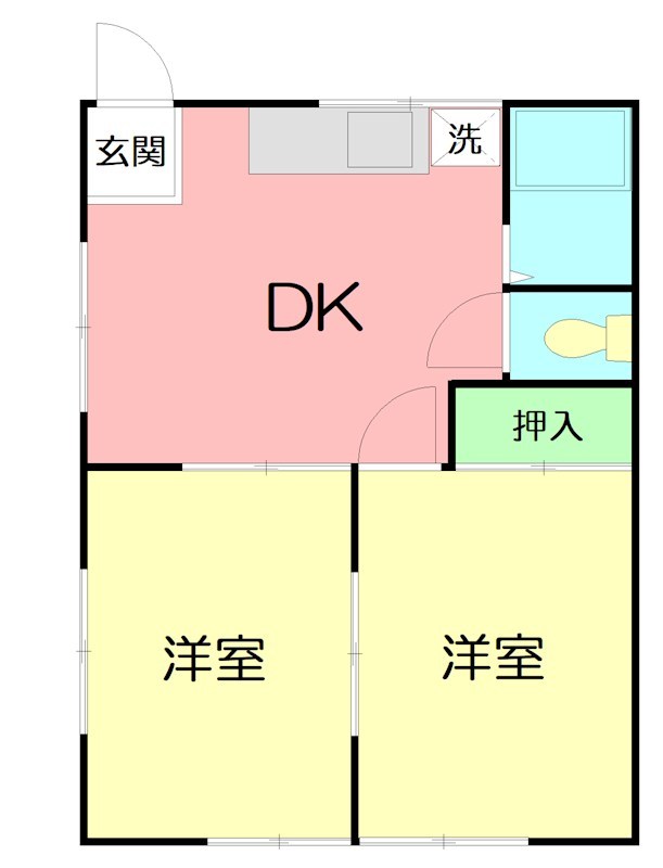 第3コーポシマムラ C号室 間取り
