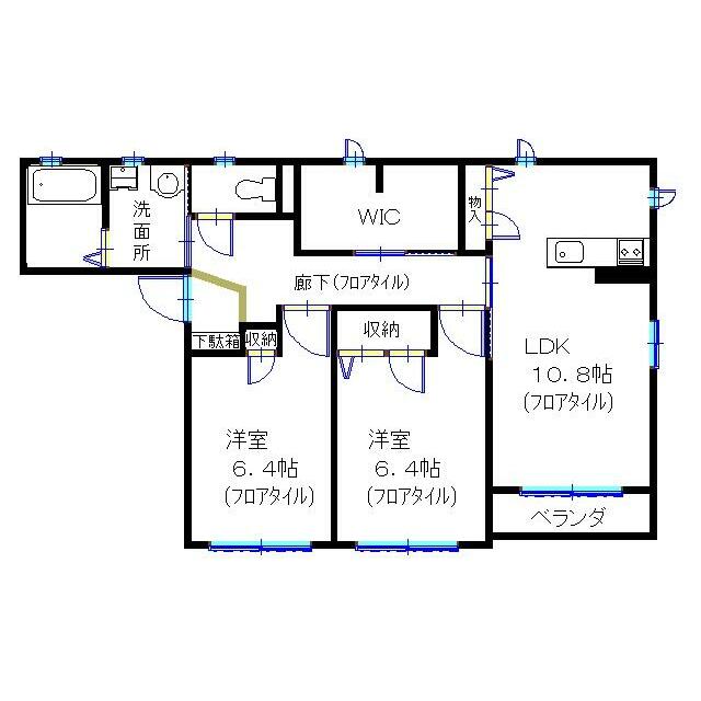 アルテミス湘南Ⅱ 203号室 間取り