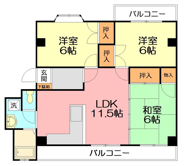アクティーⅠ 401号室 間取り