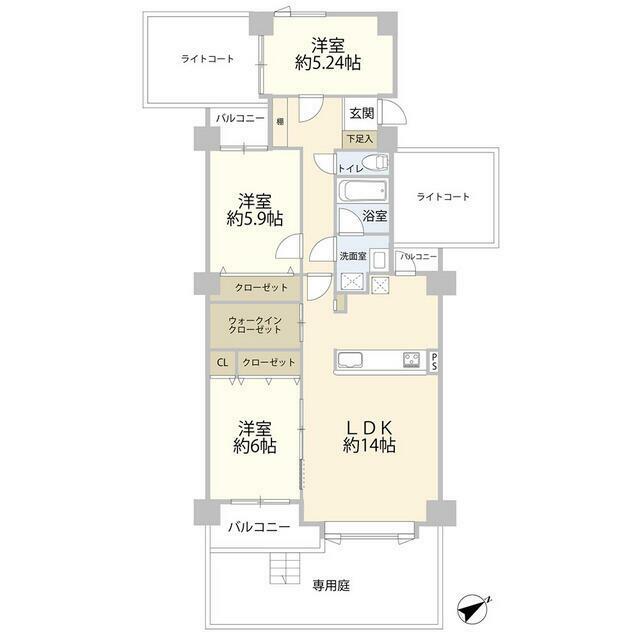 ひかりの丘四号棟 113号室 間取り