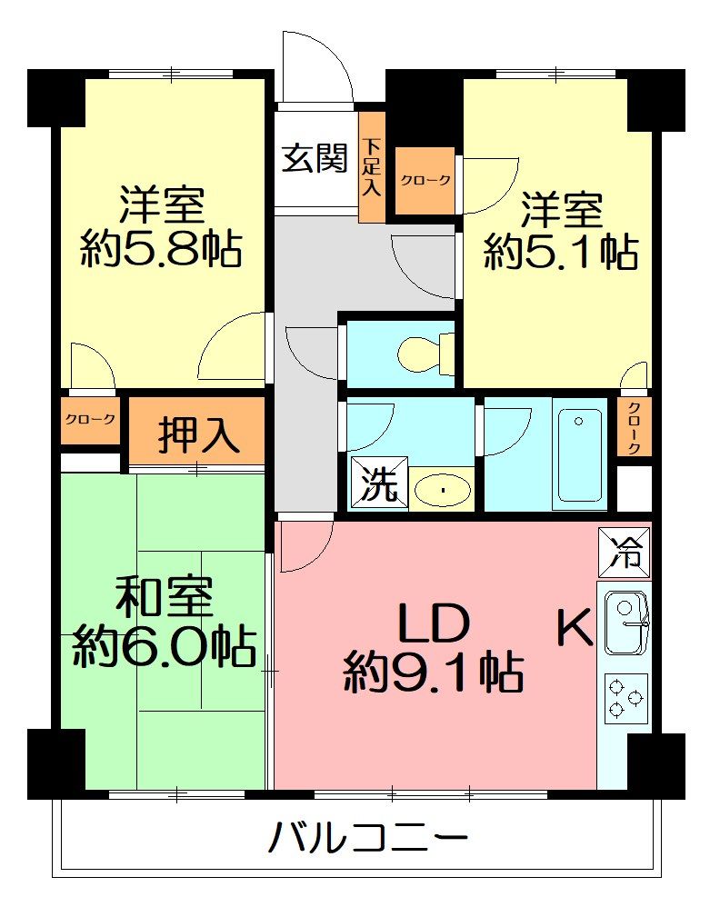 ホーユウパレス秦野Ⅱ 206号室 間取り