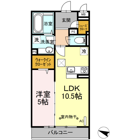 リヴェール湘南 102号室 間取り
