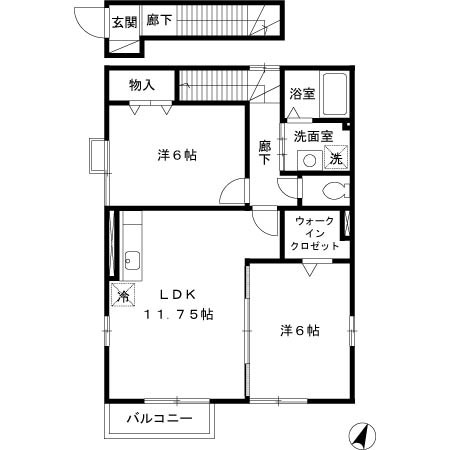 サンモールハウス 201号室 間取り