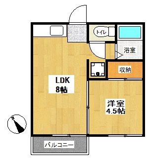 弥生コーポ 201号室 間取り