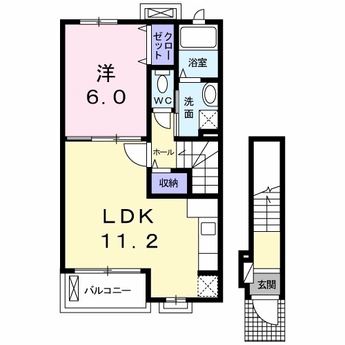 プリムヴェール常盤Ⅰ 203号室 間取り