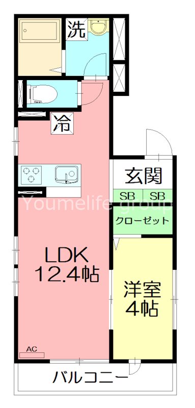 D-room杉 201号室 間取り