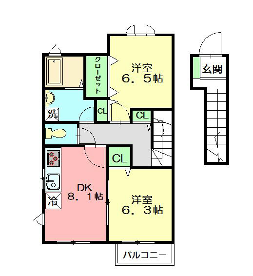 ロジュマン鵠沼 201号室 間取り