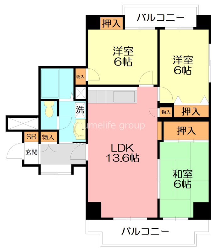 クレスト湘南  503号室 間取り