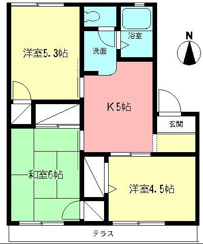 アクレイムC 201号室 間取り