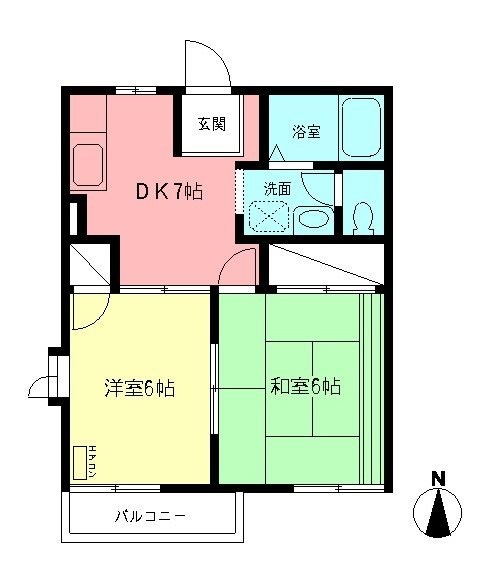 けやきハイツＩ 202号室 間取り