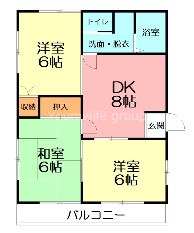 コーポ桃の木 201号室 間取り