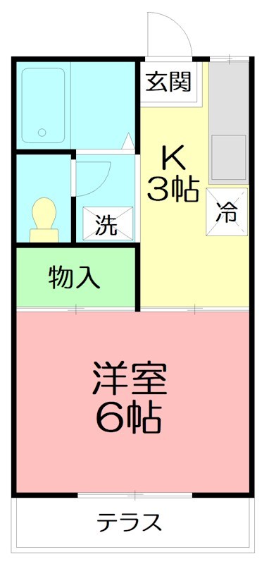 第1メイユーハイツ 2-D号室 間取り