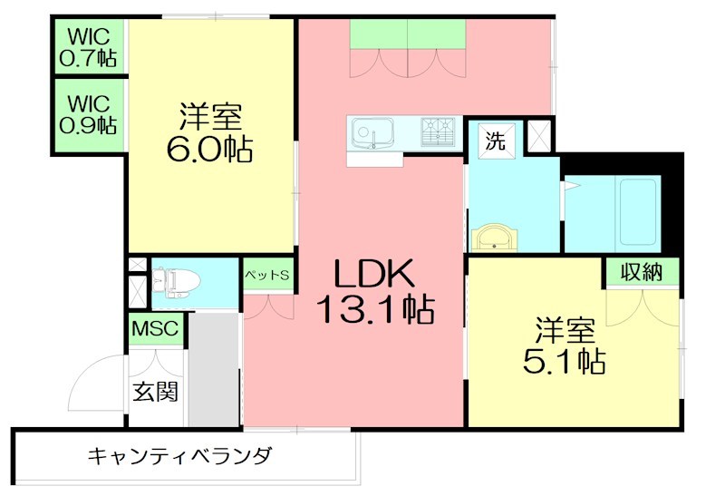 リベルテ・サンクーラ  202号室 間取り