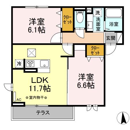 コンフォートイセゼキ 101号室 間取り