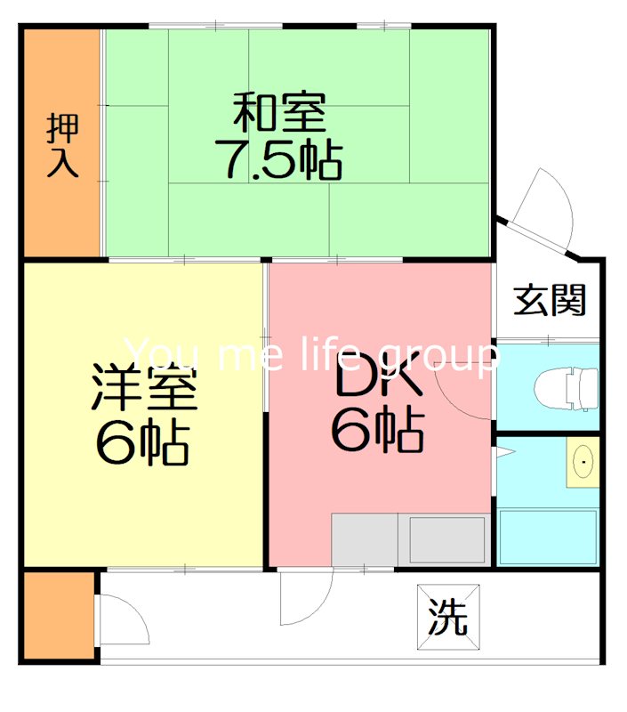 川上団地１６号棟 1612号室 間取り