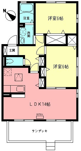 ロイヤルパルＡ 201号室 間取り
