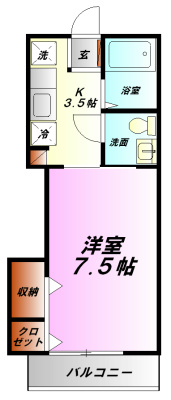 エトピリカ湘南 102号室 間取り