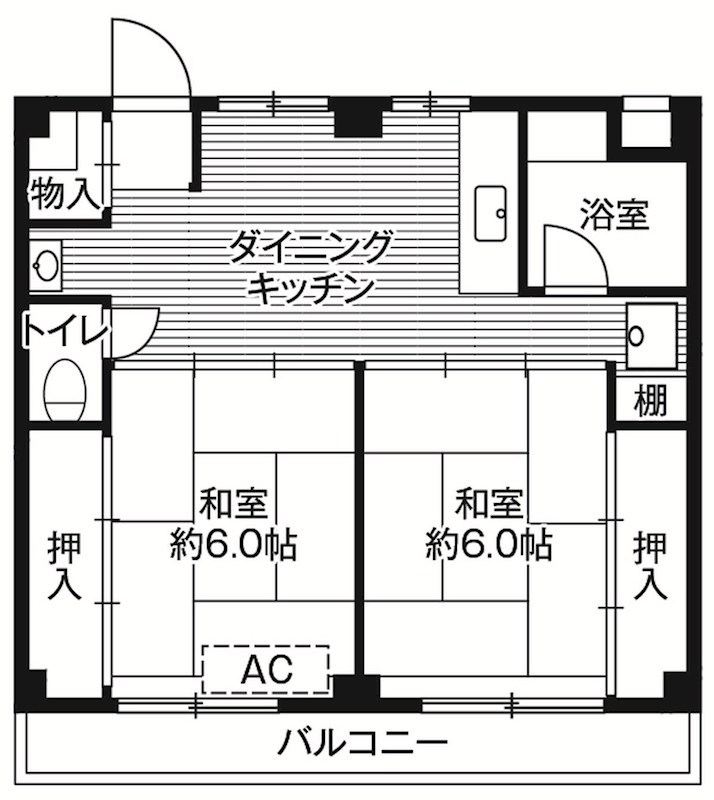 ビレッジハウス座間１号棟 0405号室 間取り