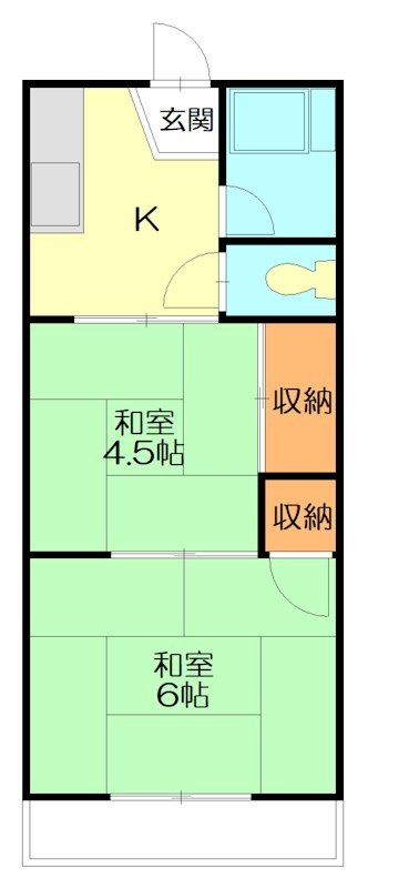 菊地荘 2F号室 間取り